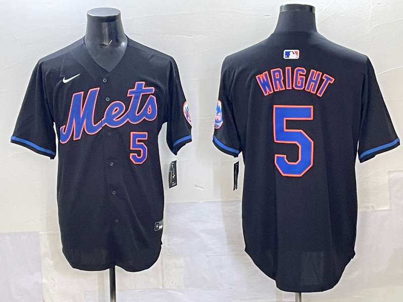 Men 2025 New York Mets 5 Wright blue MLB Nike jersey style 7